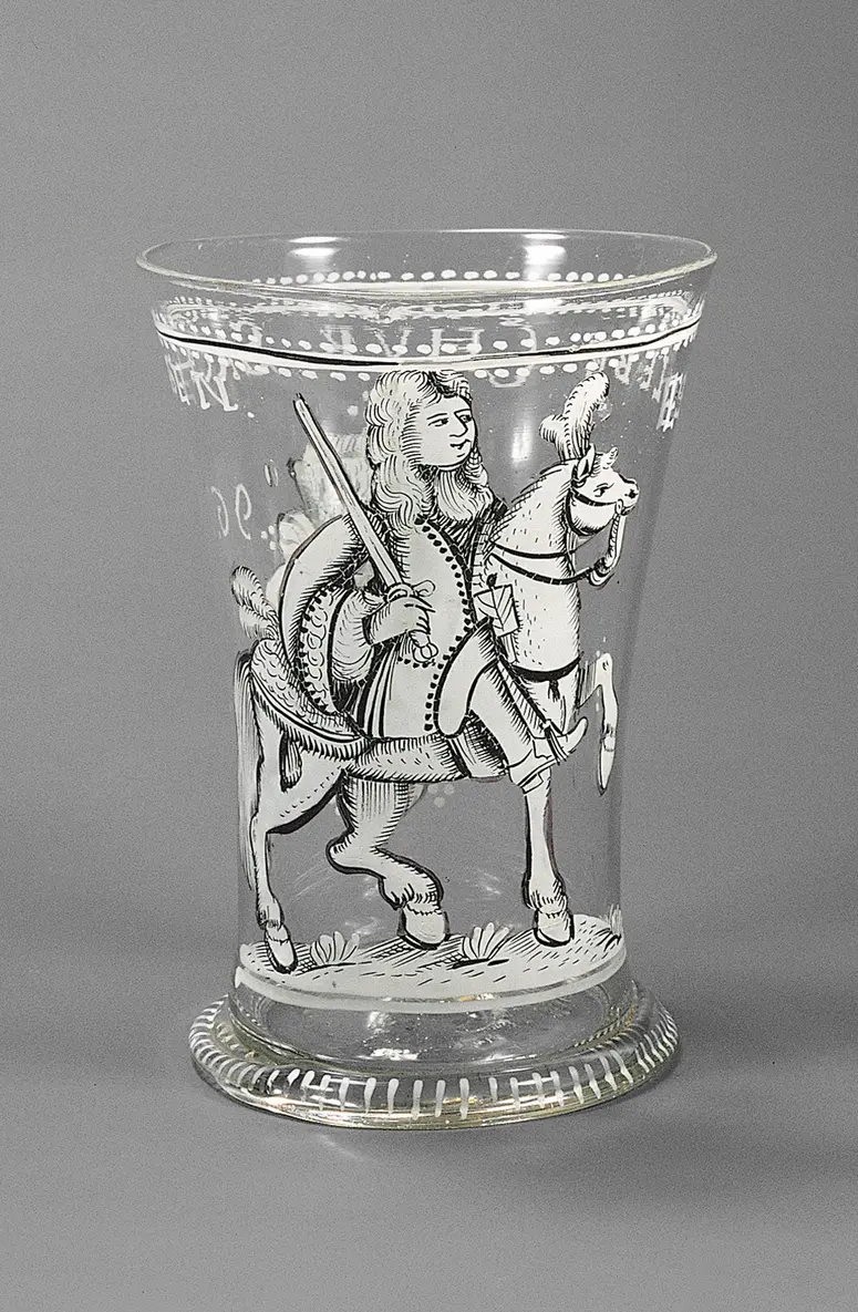 Becher mit sächsischem Kurfürst zu Pferde