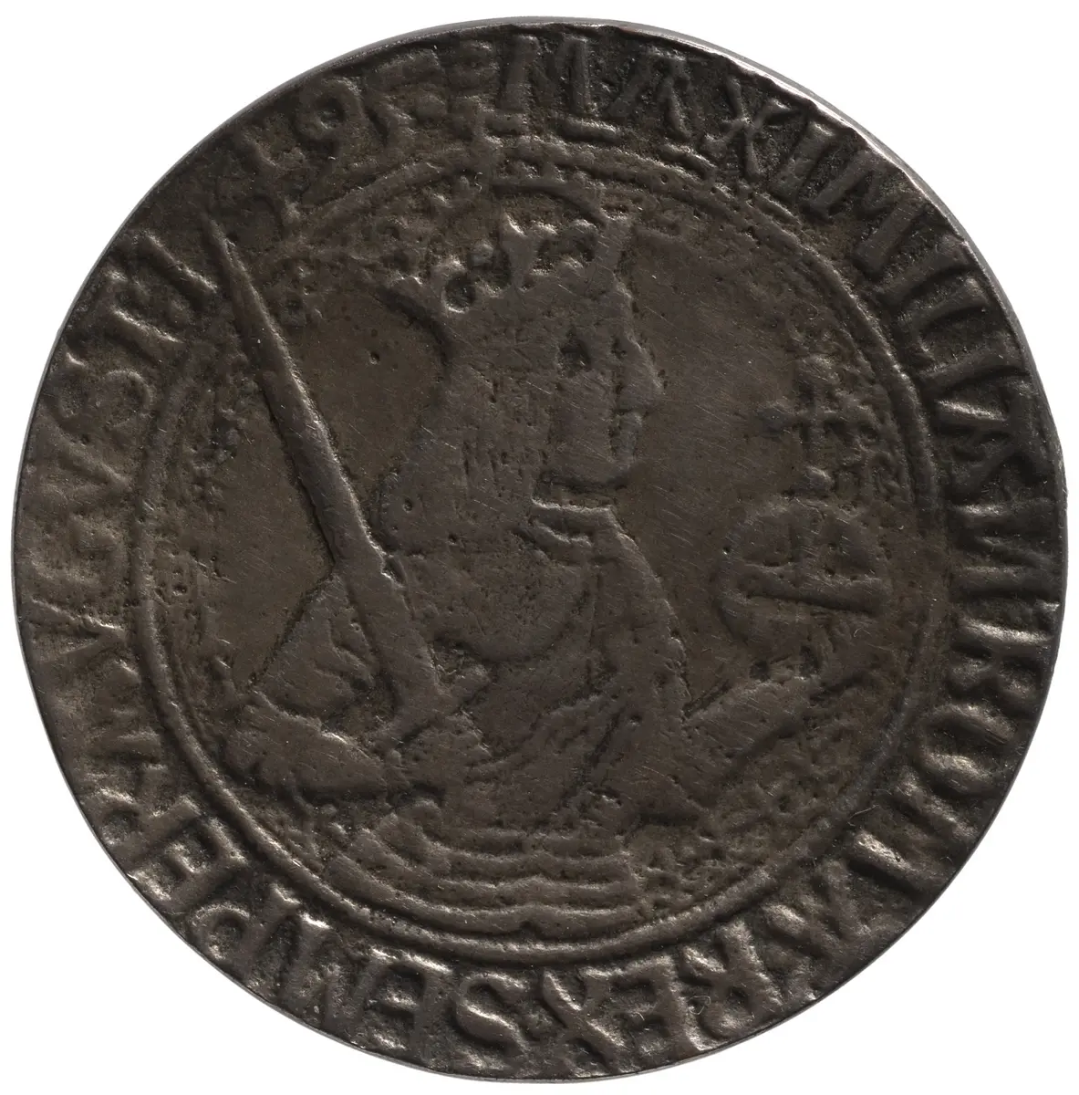 Maximilian I.; Guldiner; Geharnischtes Hüftbild; Guss; Falsum