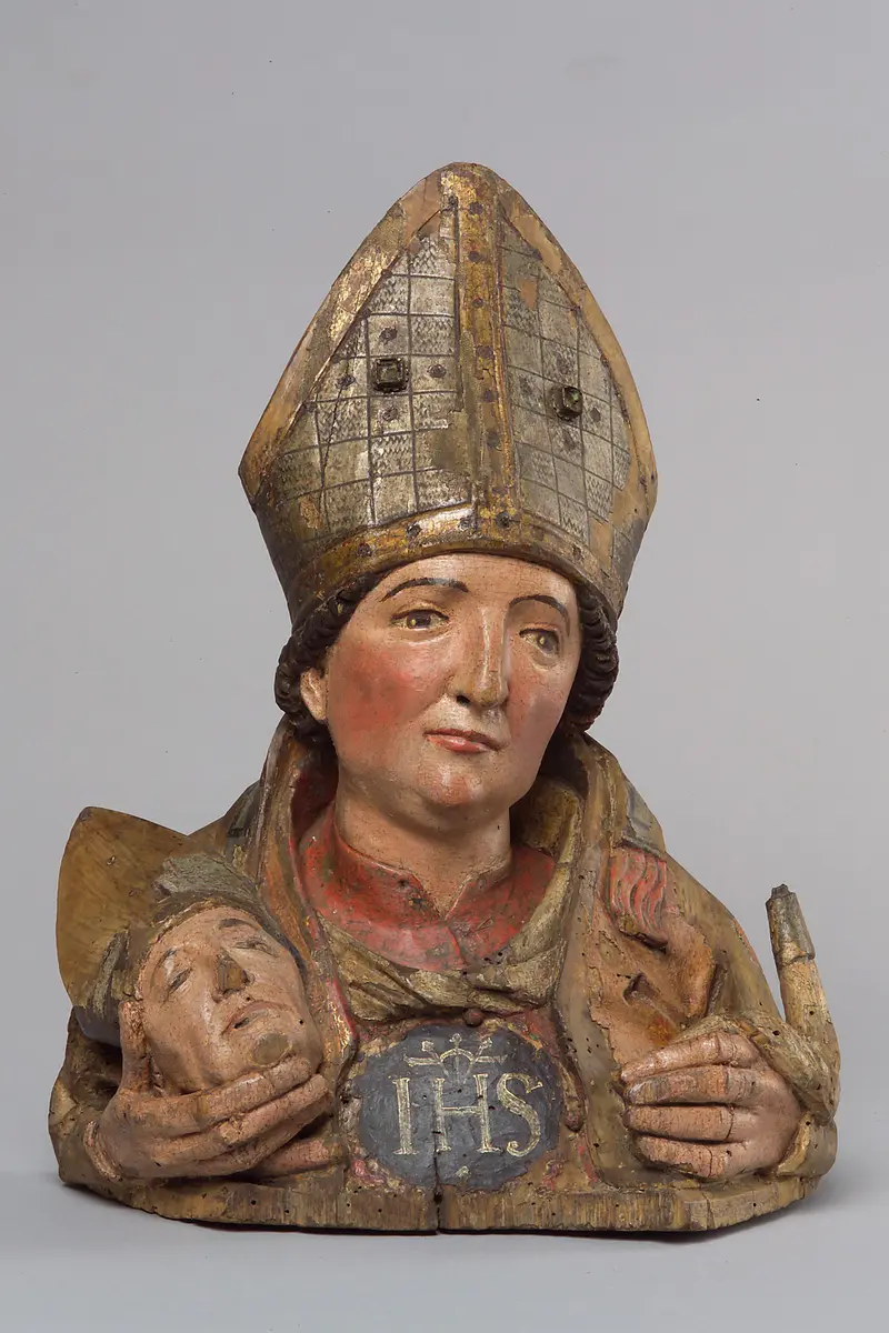 Bischof, Reliquienbüste, Kirchenvater Augustinus ?, Hl. Dionysius von Paris ?