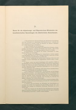 Bestimmungen für den Dienstbetrieb in den kunsthistorischen Sammlungen des Allerhöchsten Kaiserhauses