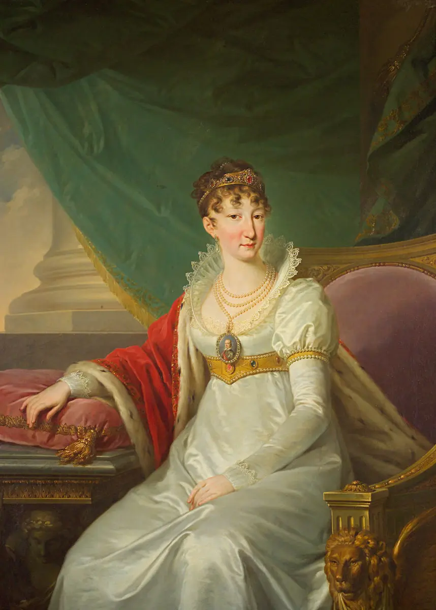 Maria Ludovica (1787-1816), Gemahlin von Franz II. (I.), in weißem Empirekleid