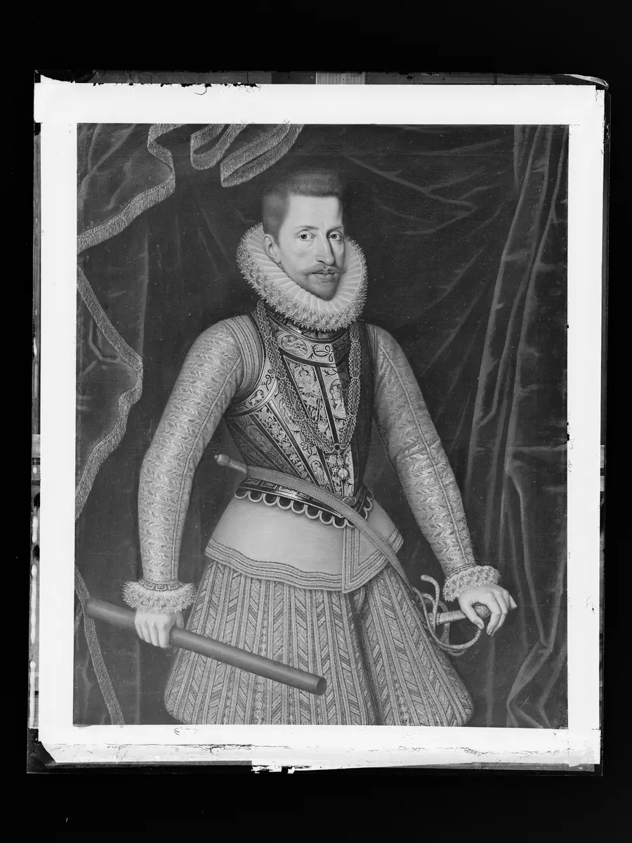 Erzherzog Albrecht VII. (1559-1621) im Harnisch, Kniestück