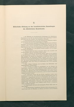 Bestimmungen für den Dienstbetrieb in den kunsthistorischen Sammlungen des Allerhöchsten Kaiserhauses