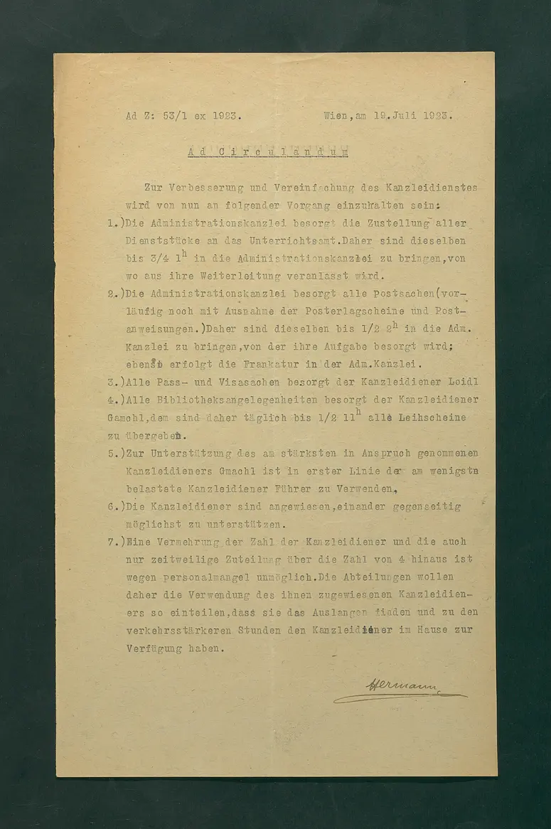 Vorschriften für den Kanzleidienst