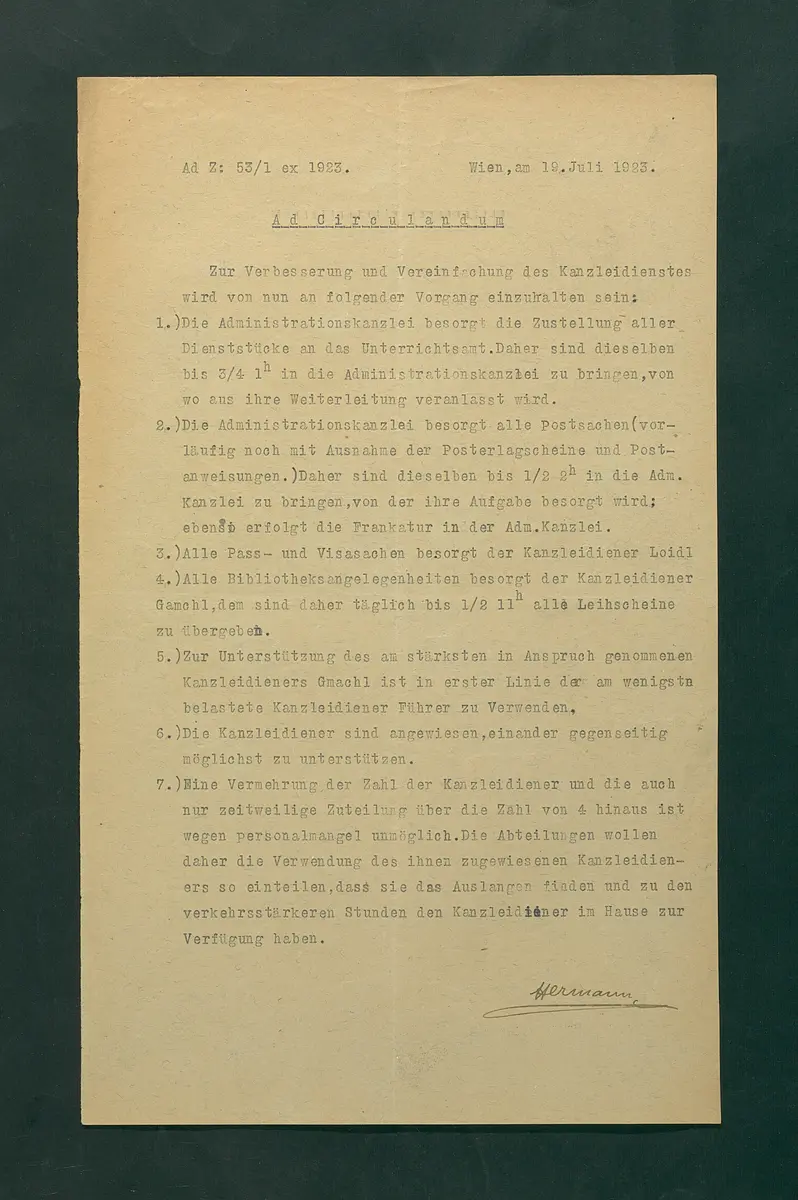 Vorschriften für den Kanzleidienst