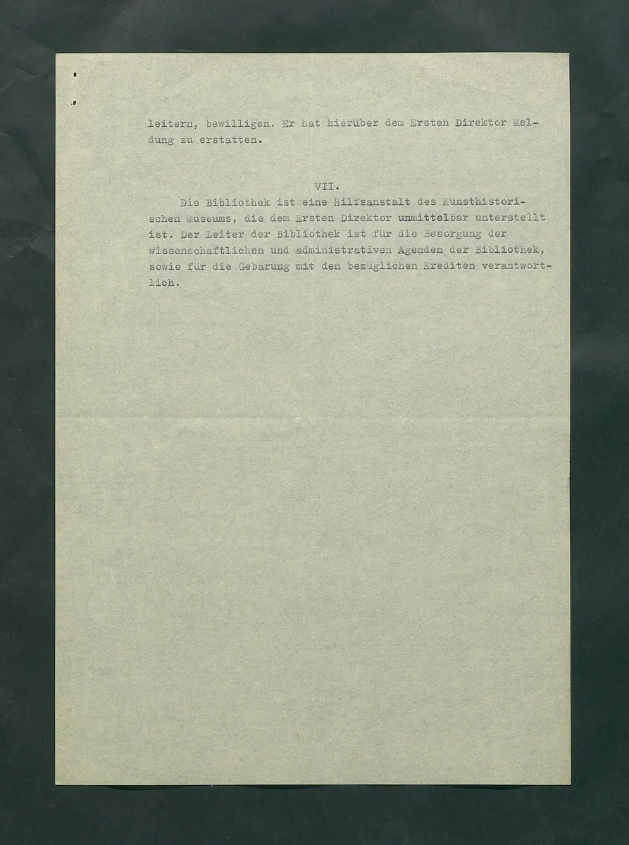 Dienstvorschriften für das Kunsthistorische Museum