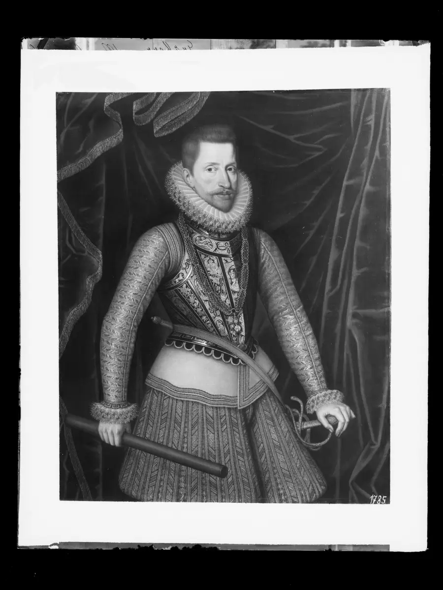 Erzherzog Albrecht VII. (1559-1621) im Harnisch, Kniestück