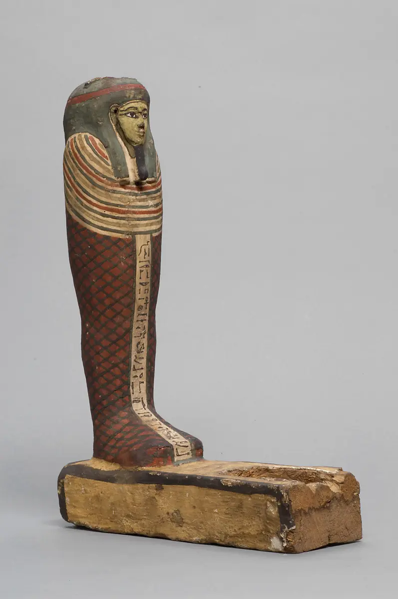 Ptah-Sokar-Osiris-Statuette der Hausherrin Anch-en-es-it-es auf Sockel