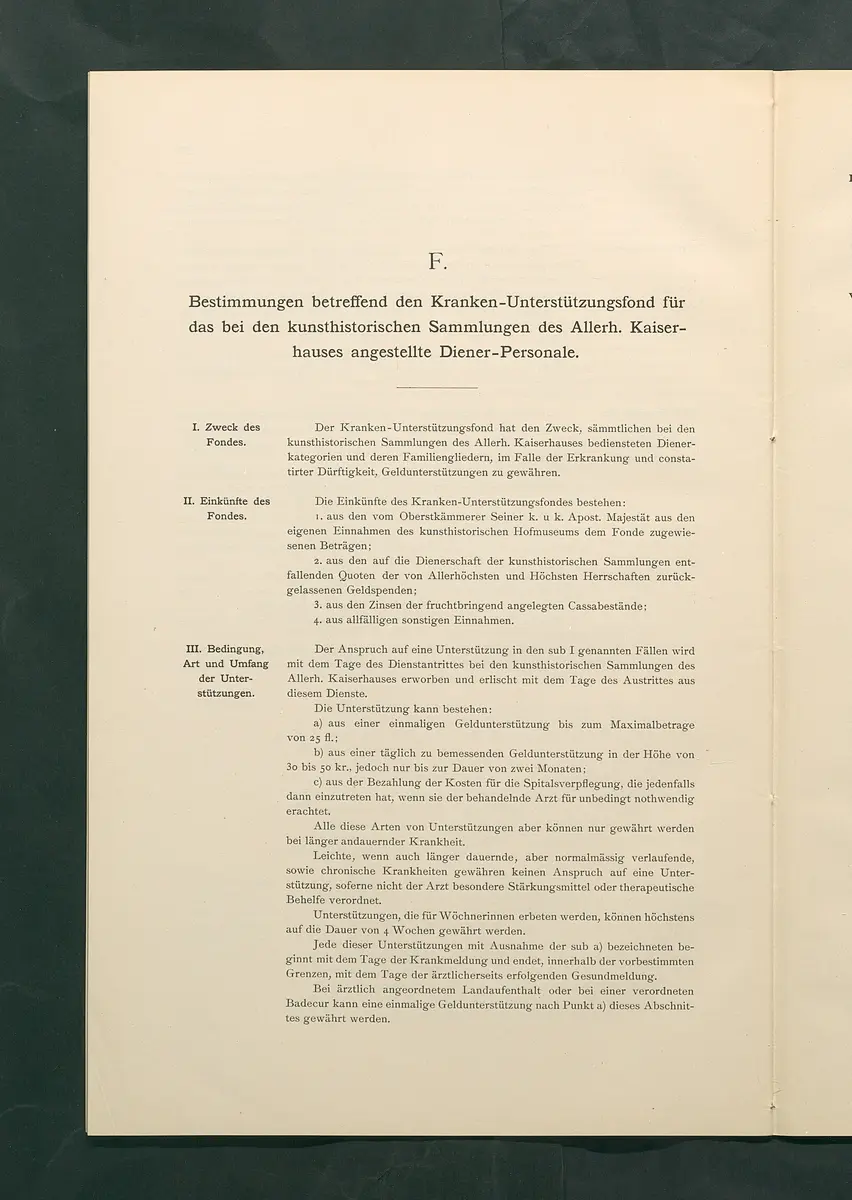 Bestimmungen für den Dienstbetrieb in den kunsthistorischen Sammlungen des Allerhöchsten Kaiserhauses