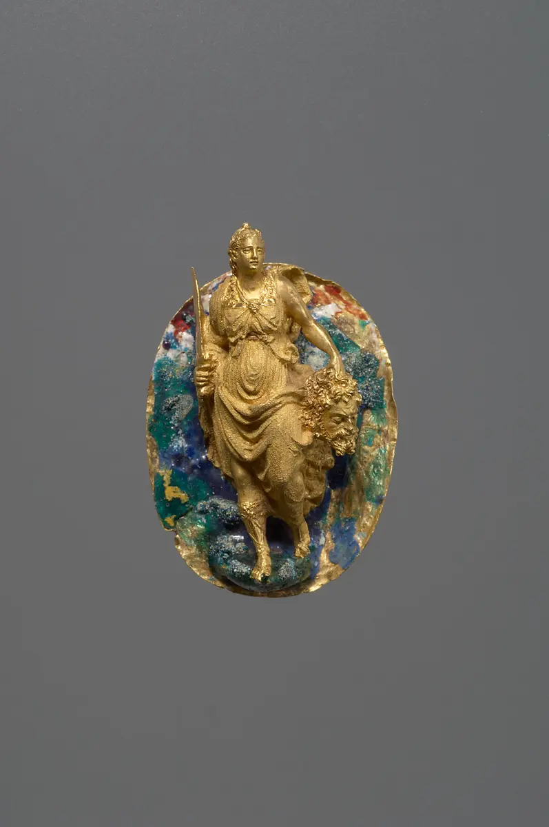 Hat Badge (?) showing Judith with the Head of Holofernes