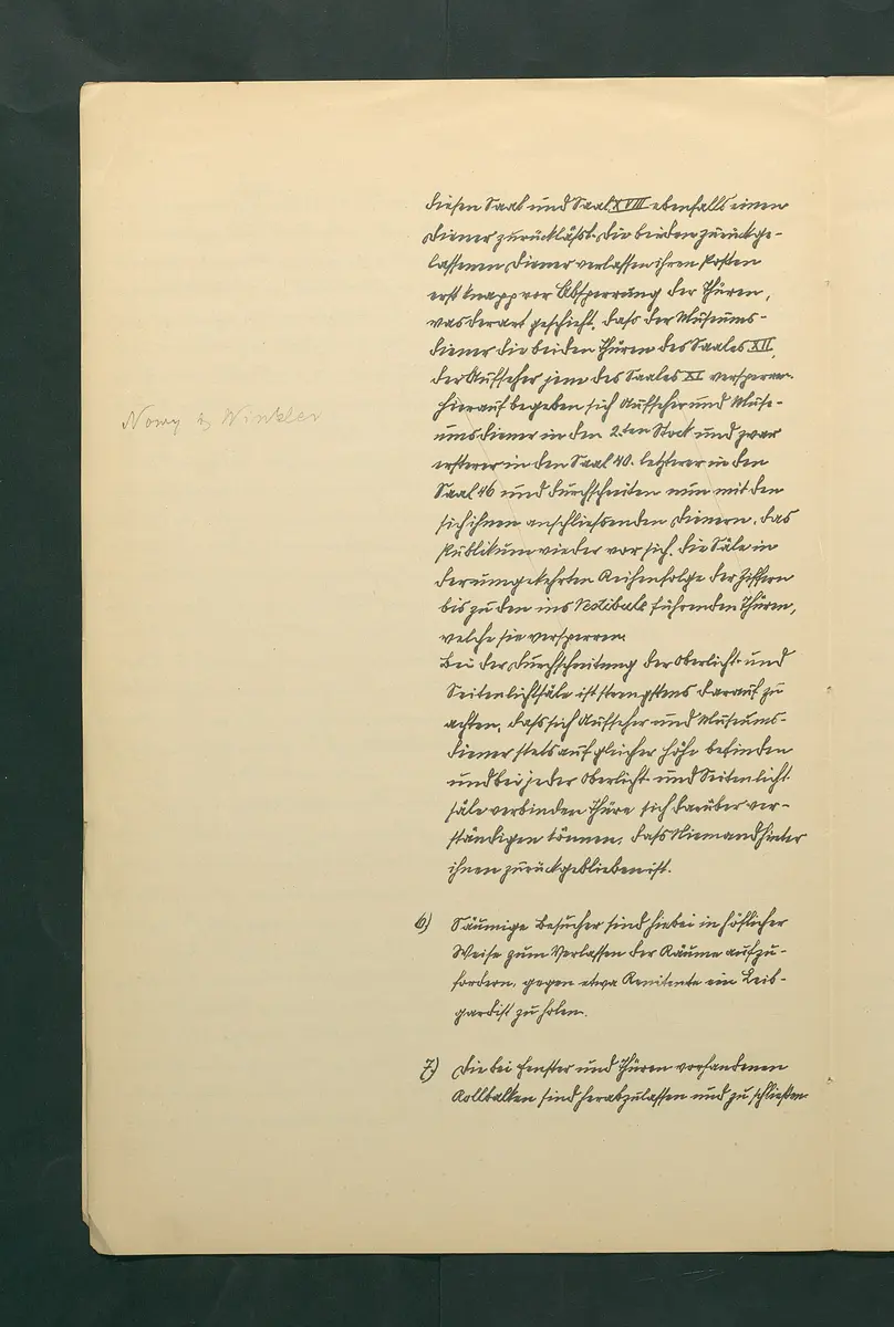 handschriftliche Dienstordnung für Museumsaufseher