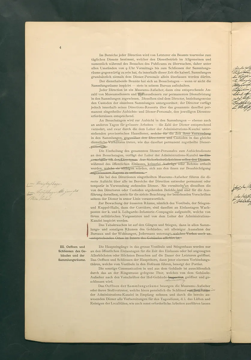 Bestimmungen für den Dienstbetrieb in den kunsthistorischen Sammlungen des Allerhöchsten Kaiserhauses