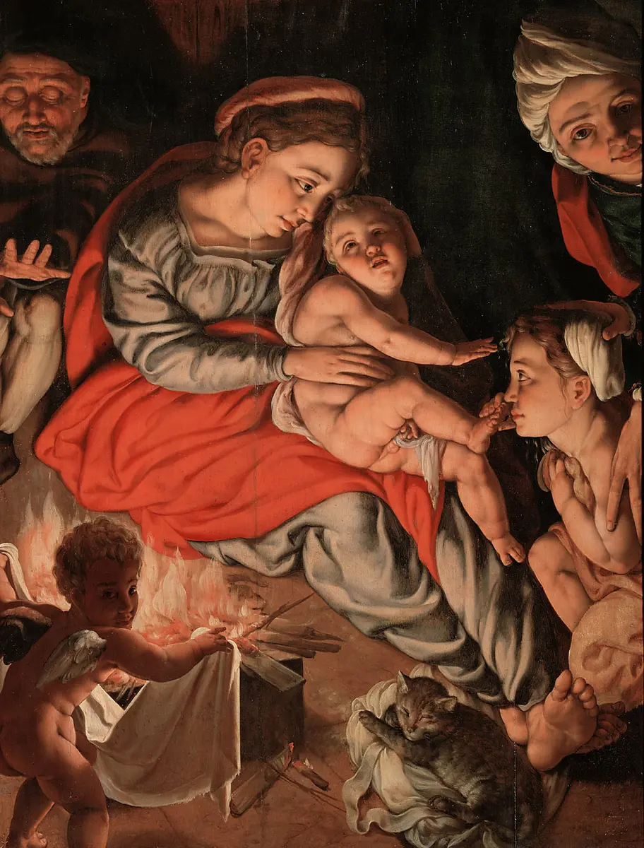 Heilige Familie am Feuer