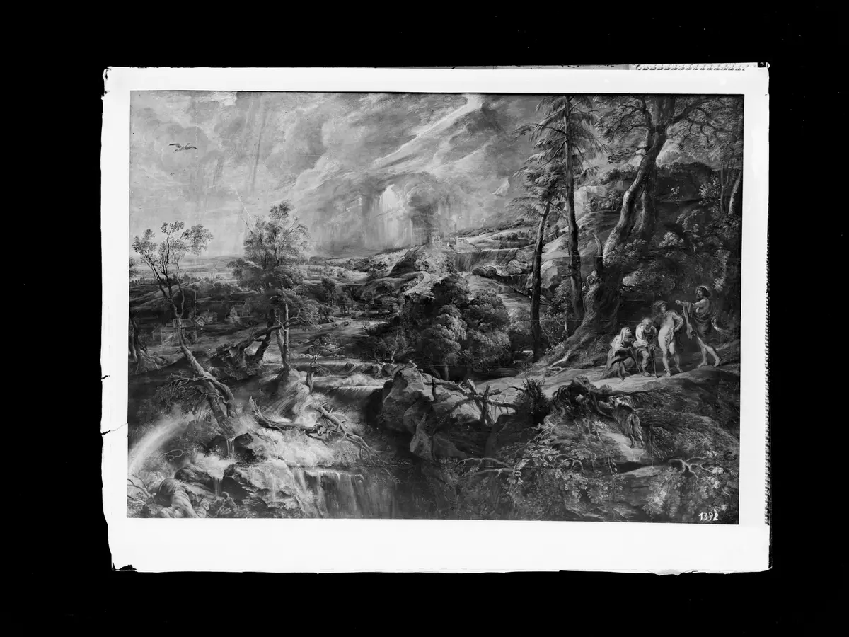 Gewitterlandschaft mit Jupiter, Merkur, Philemon und Baucis