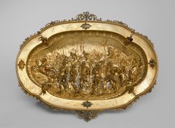 Prunkbecken mit Darstellung des Triumpfzuges von Amor; Becken der sogenannten Trionfi-Garnitur