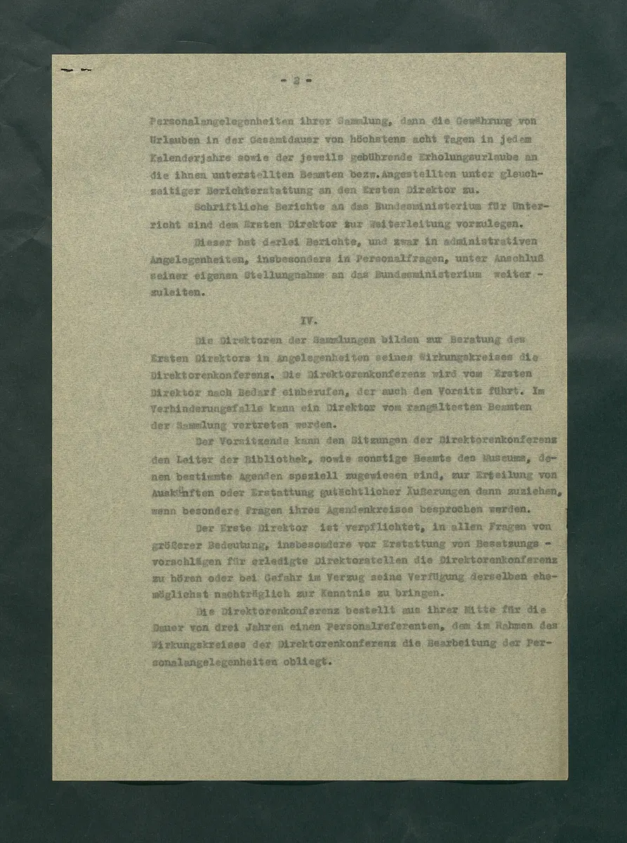 Dienstvorschriften für das Kunsthistorische Museum