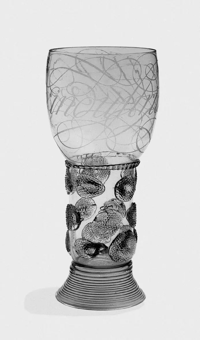 Drinking Glass with Calligraphy