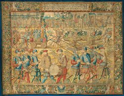 Fortsetzung des Triumphzuges: Vorführung der erbeuteten Rüstungen und Waffen