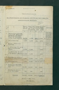 Bestimmungen zu den Agenden der provisorischen Verwaltung durch den Hofärar