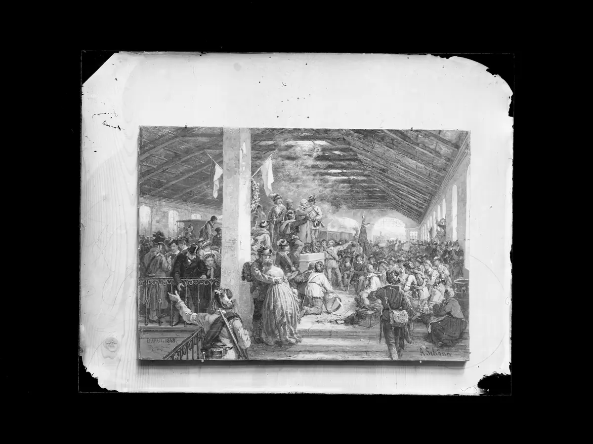 Abschied der Freiwilligen nach Italien am 3 April 1848
