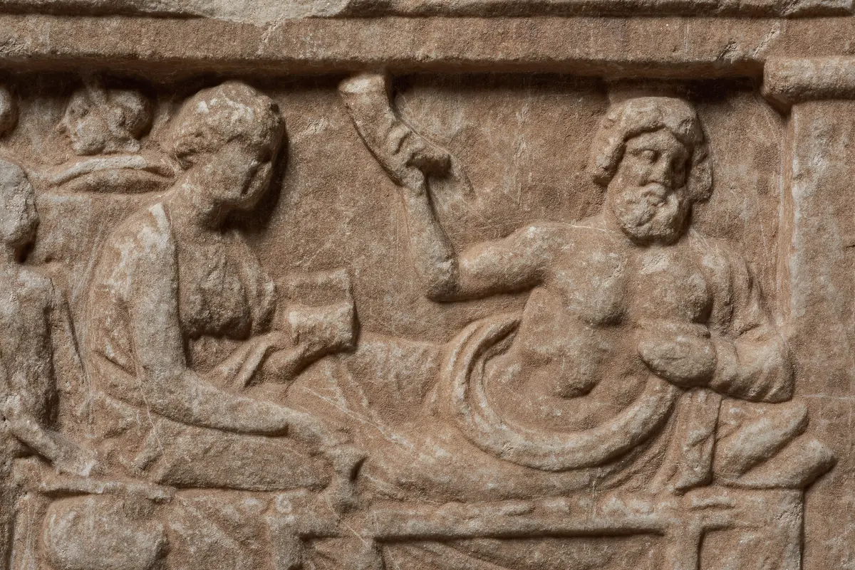 Weihrelief: Heroenmahl