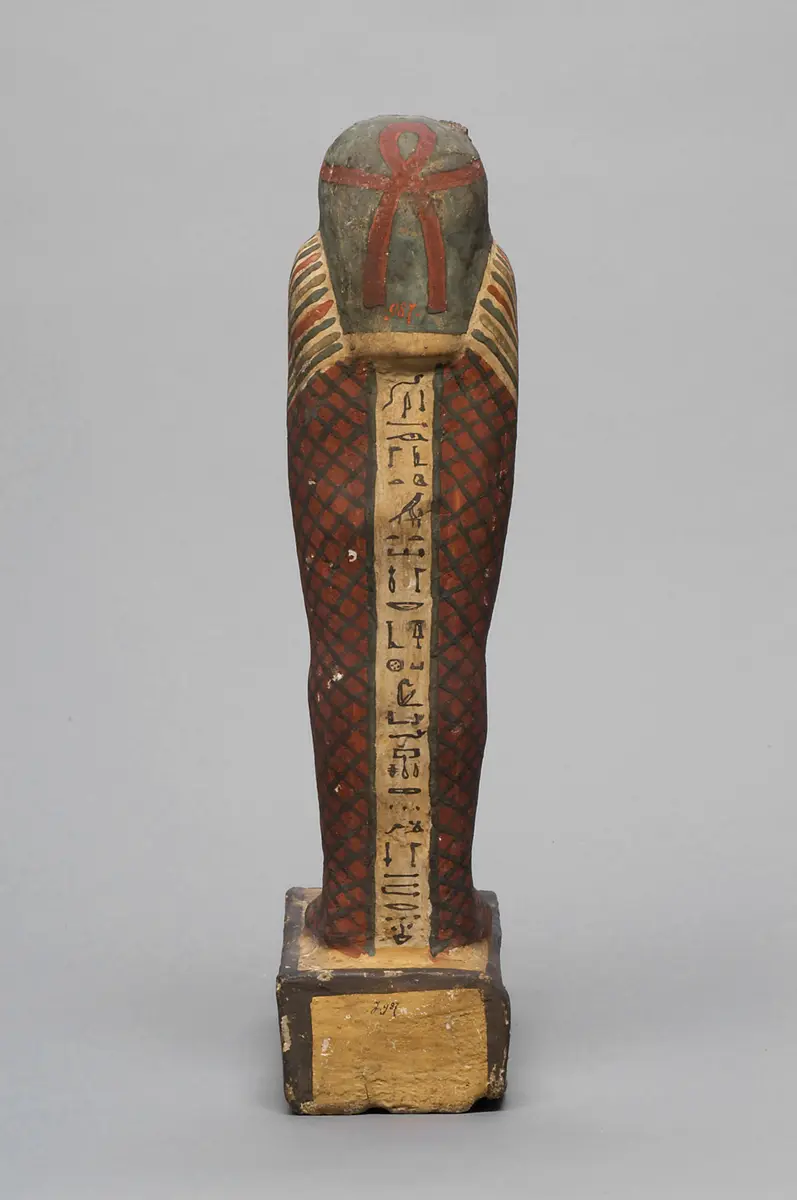Ptah-Sokar-Osiris-Statuette der Hausherrin Anch-en-es-it-es auf Sockel