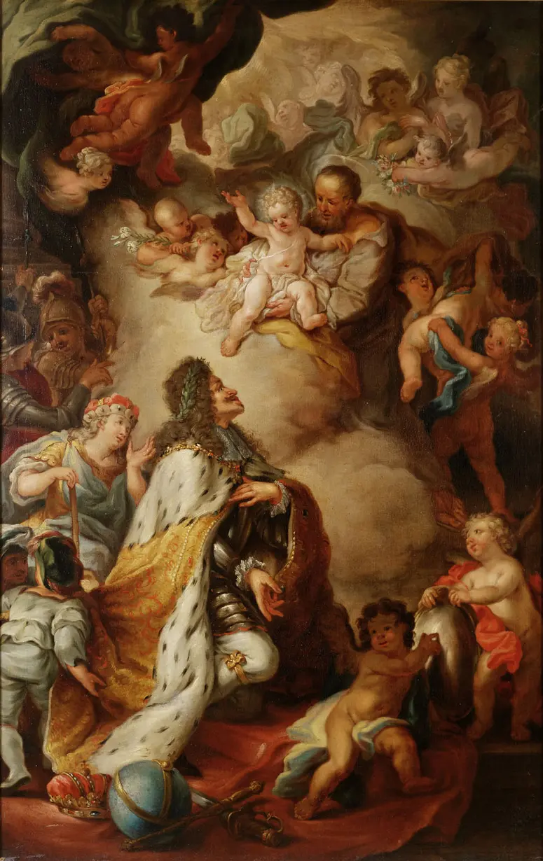 Kaiser Leopold I. (1640-1705) übergibt die Erblande dem Schutz des hl. Joseph