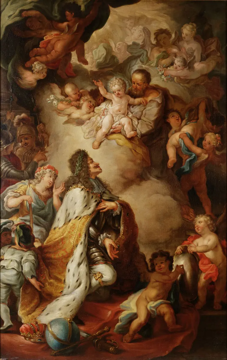 Kaiser Leopold I. (1640-1705) übergibt die Erblande dem Schutz des hl. Joseph