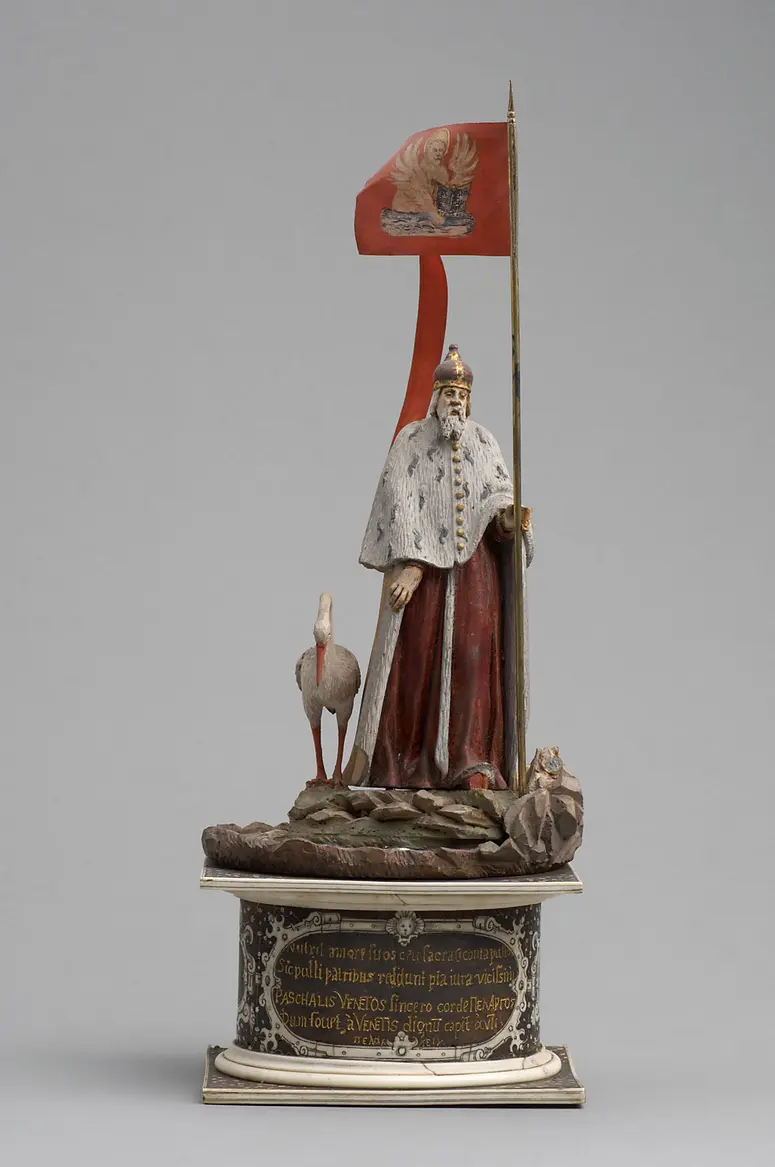 Statuette, Figur, Schnitzarbeit, Elfenbeinarbeit, Doge Pasquale Cicogna