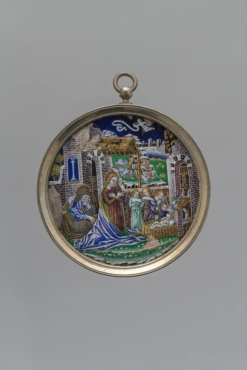 Medaillon mit Geburt Christi und Epiphanie