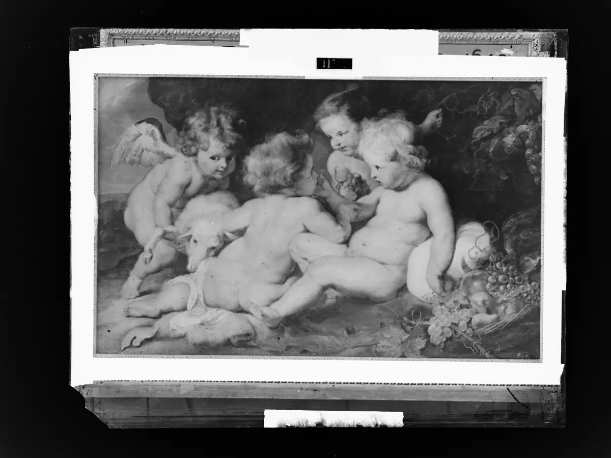 Christuskind mit Johannesknaben und zwei Engeln
