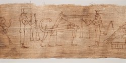 Mumienbinde, Zeichnungen auf Leinenrolle