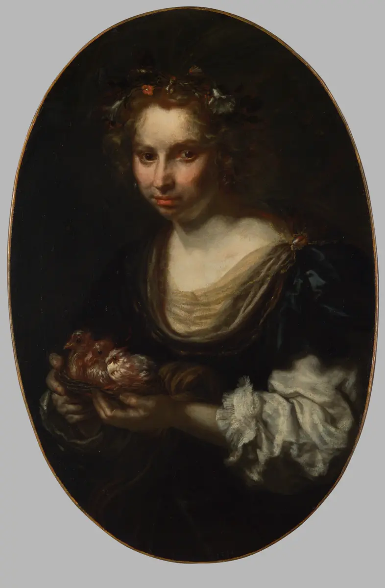 Dame mit Taubennest
