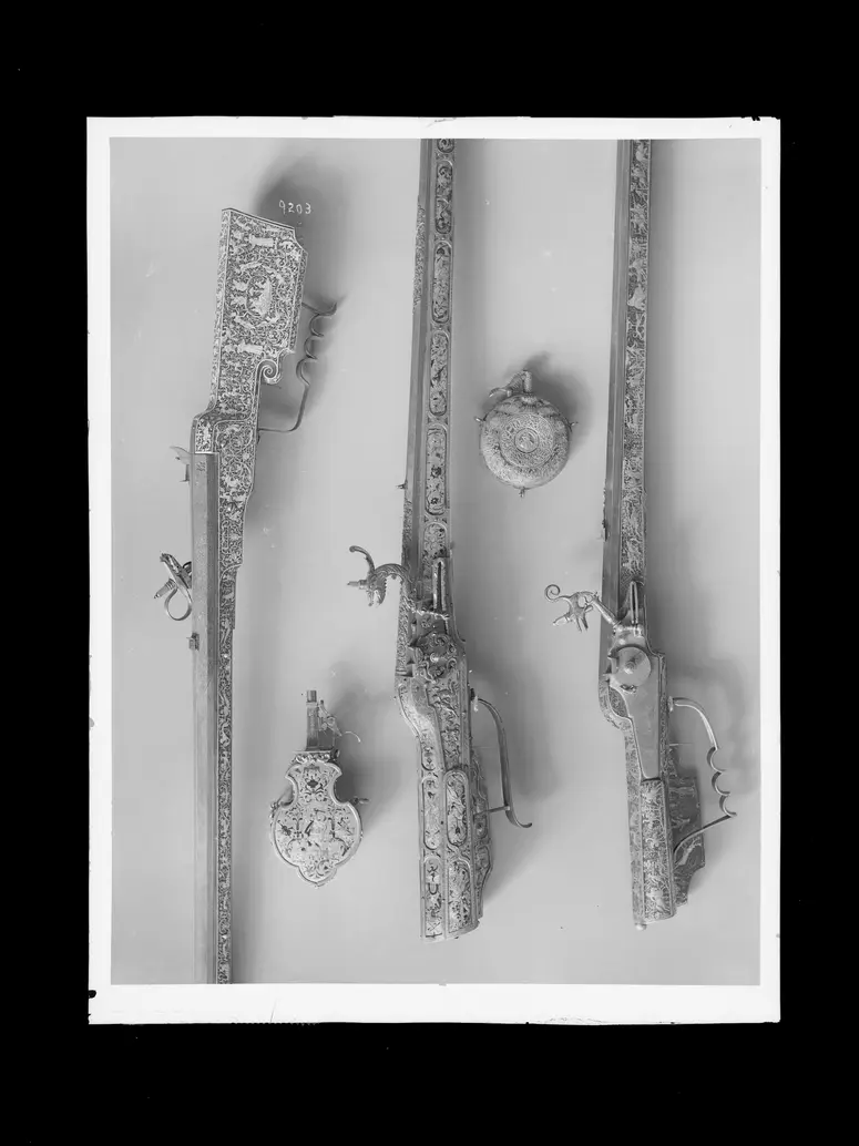 Pulverflasche; Radschlossbüchse; Radschlossbüchse; Radschlossgewehr; Pulverflasche