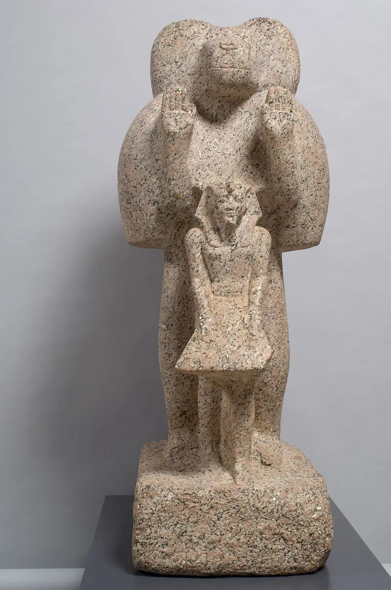 Mantelpavian mit König