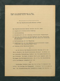 Dienstvorschrift für das Kunsthistorische Museum in Wien