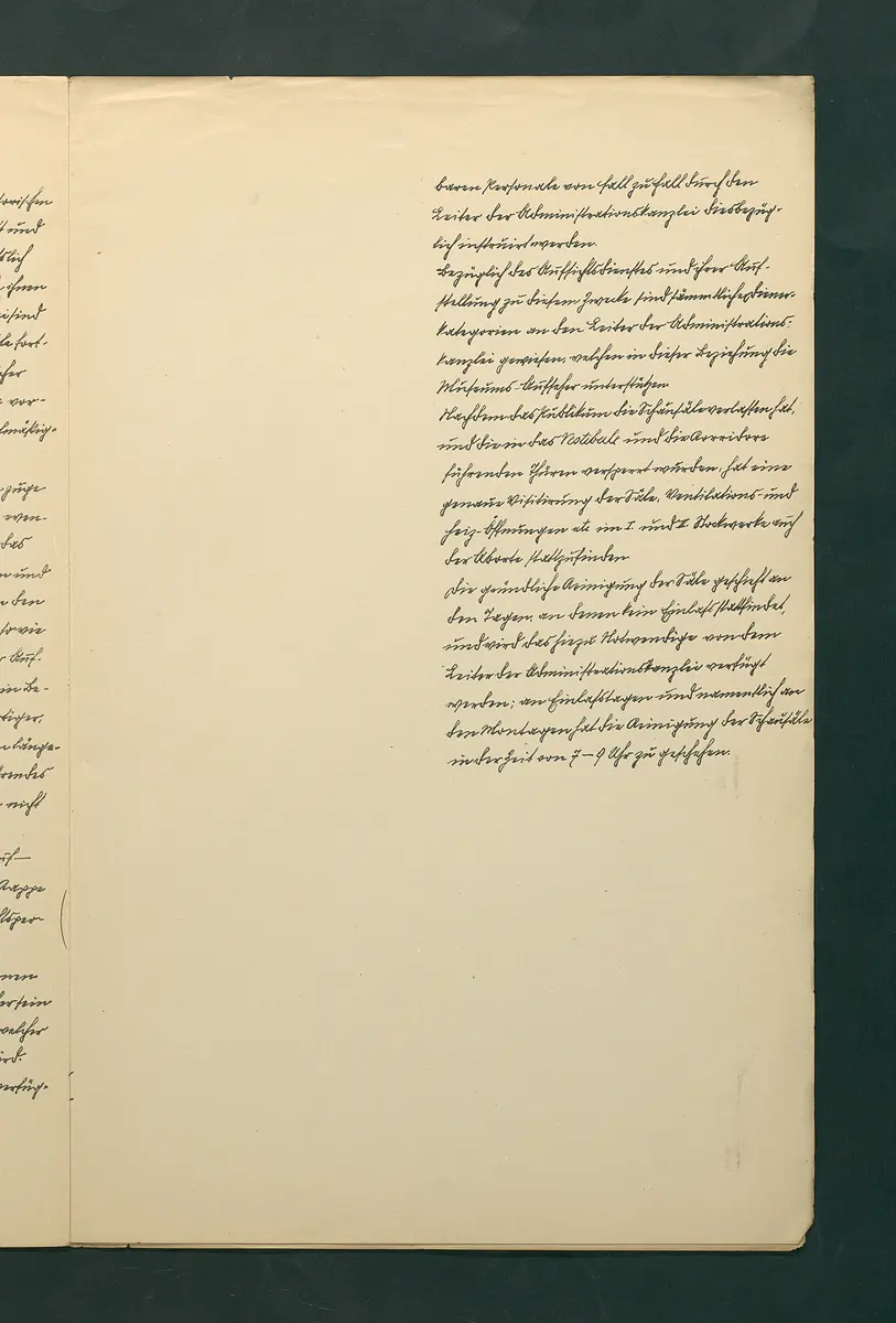 handschriftliche Dienstordnung für Museumsaufseher
