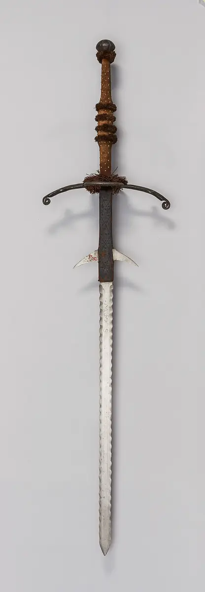 Bihänder mit geflammter Klinge (Flamberg)