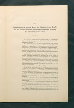 Bestimmungen für den Dienstbetrieb in den kunsthistorischen Sammlungen des Allerhöchsten Kaiserhauses