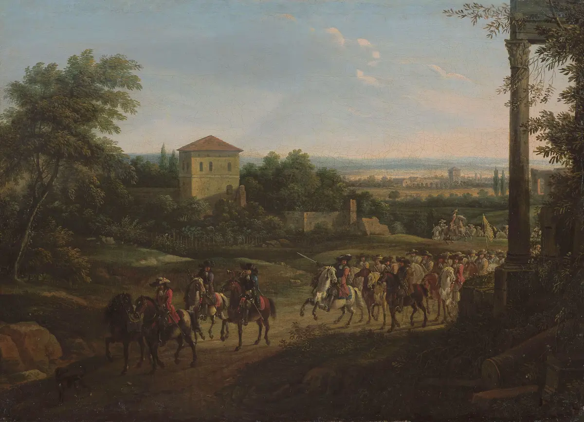 Landschaft mit Reitern