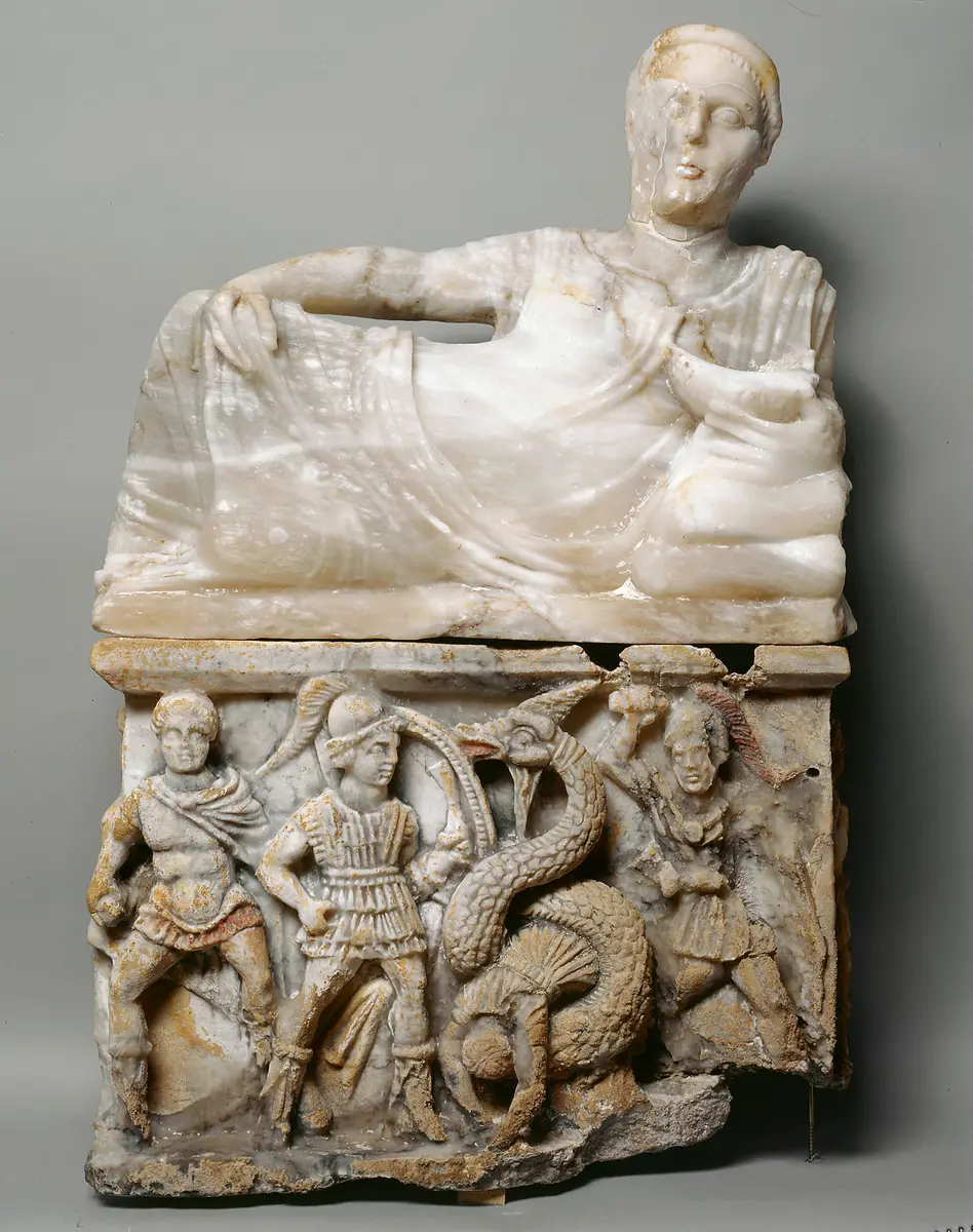 Aschenkiste: Kampf des Kadmos mit dem Drachen