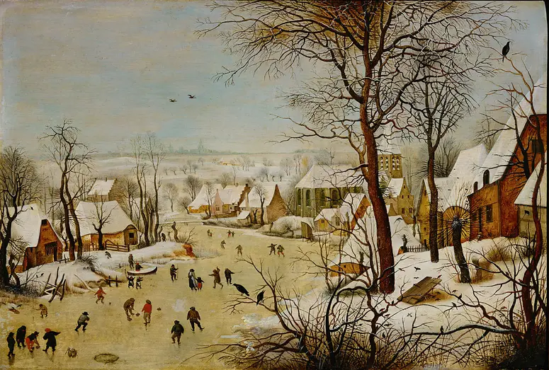 Winterlandschaft mit Vogelfalle