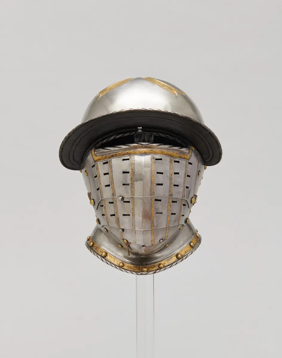 Geschlossene Sturmhaube zur „Algier-Garnitur“