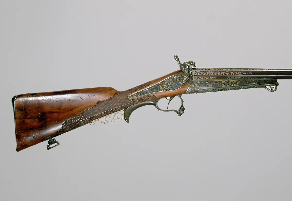 Einläufiges Schrotgewehr System Lefaucheux mit Kassette