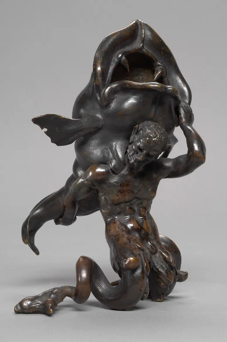 Inkwell in the Form of a Triton with a Dolphin