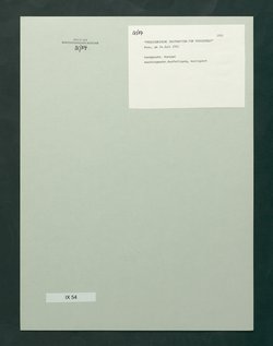 provisorische Instruktion für Passiergut