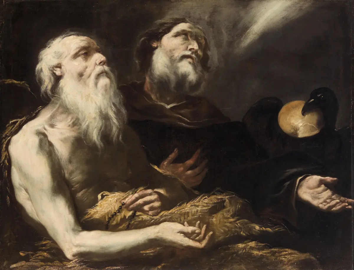 Die Einsiedler Paulus und Antonius mit dem Raben