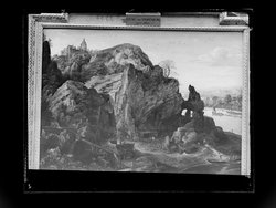 Maaslandschaft mit Bergwerk und Schmelzhütten