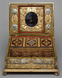 Nähkästchen der Erzherzogin Claudia von Medici (mit Polster zum Spitzenklöppeln)