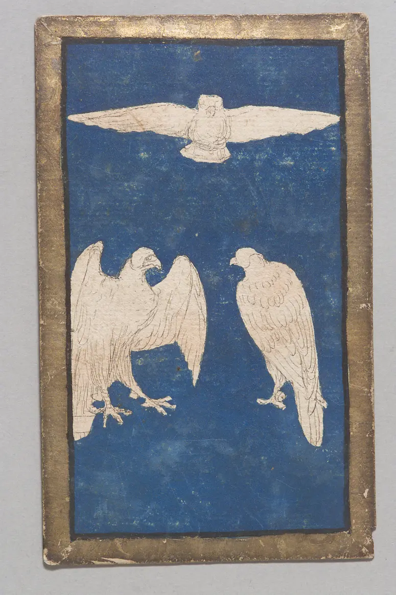 Playing card Falcons (Three) from the